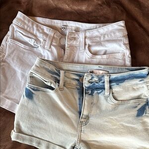 SO Women's Blue Tie-Dye and White Jean Shorts